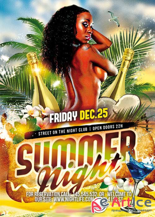 Summer Night V7 Flyer PSD Template