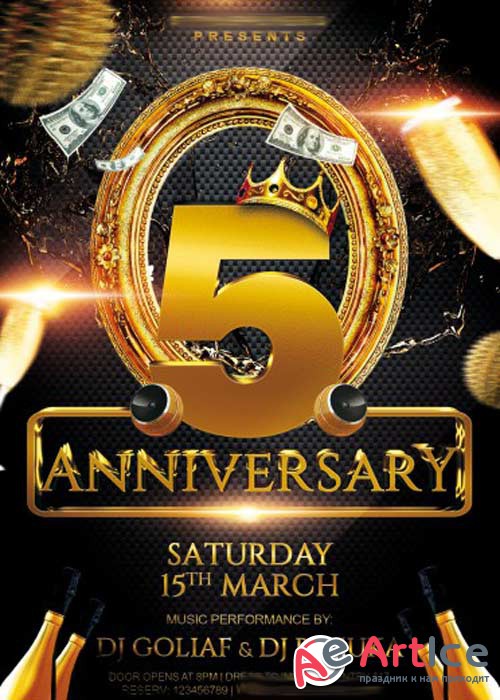 Anniversary Party V3 PSD Premium Flyer Template + Facebook Cover