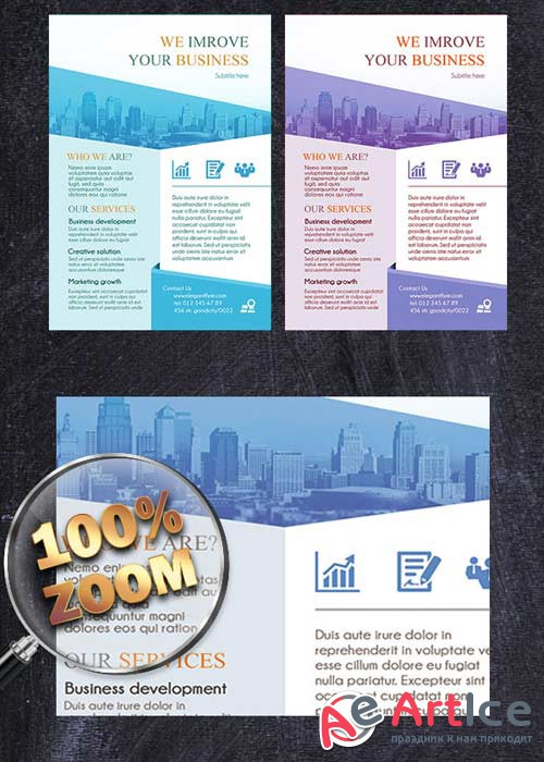 Improve PREMIUM Flyer PSD Template + Facebook Cover