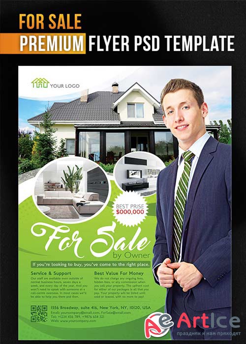 For Sale Flyer PSD Template + Facebook Cover