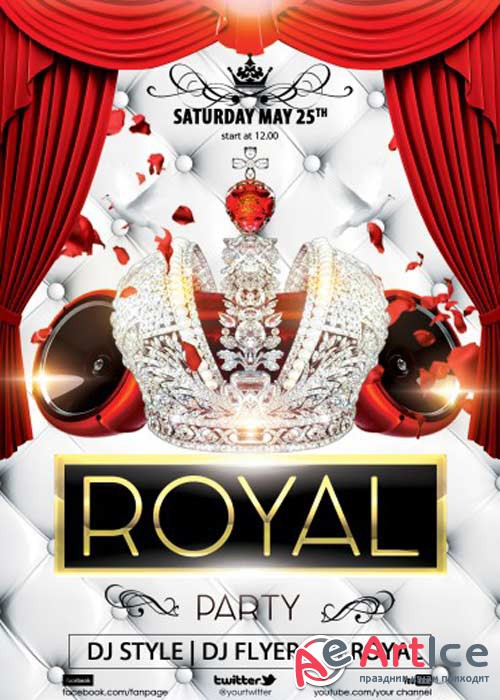 Royal party V1 Flyer PSD Template + Facebook Cover