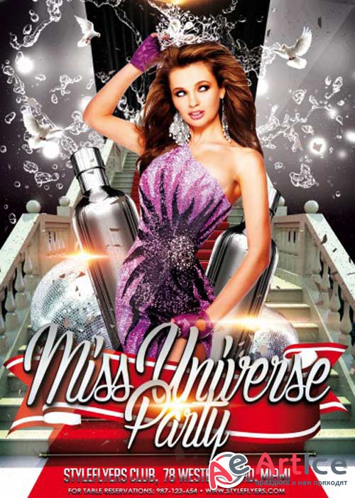 Miss Universe Flyer PSD Template + Facebook Cover