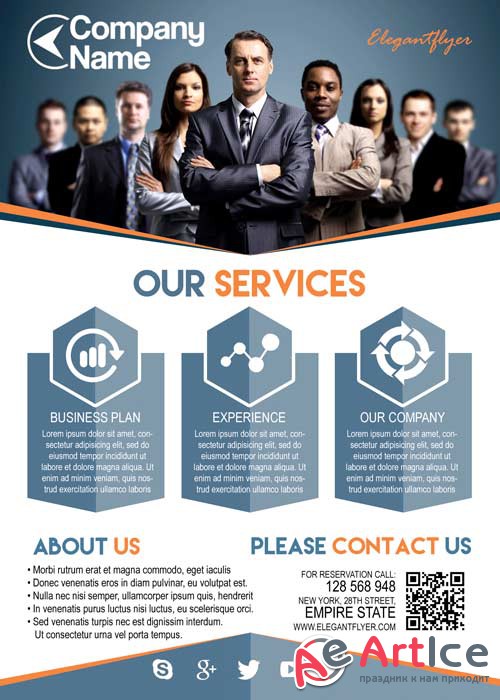 Multipurpose Corporate  Flyer PSD Template + Facebook Cover