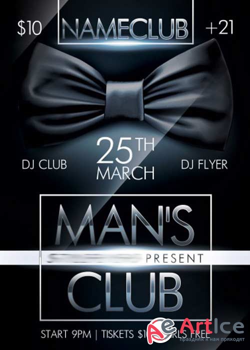 Mens Club V1 Flyer PSD Template