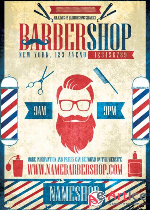 Barbershop Night V1 PSD Flyer Template