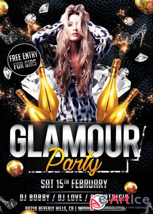 Glamour V3 Flyer PSD Template + Facebook Cover