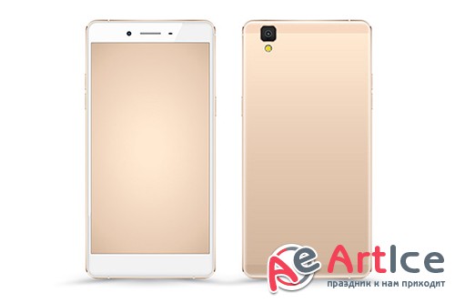 Gold Smartphone Mockup Vector - Creativemarket 561032