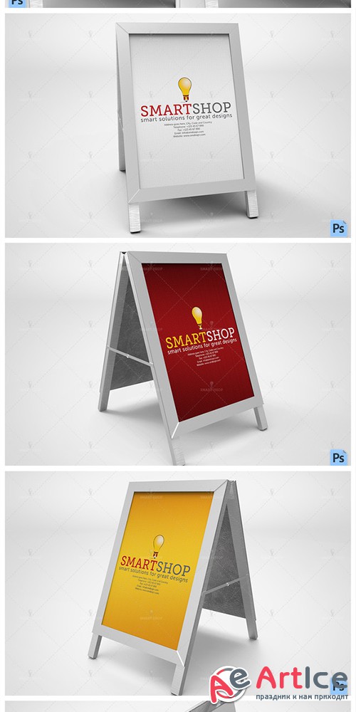 Poster Stand Display Mockup - Creativemarket 559194