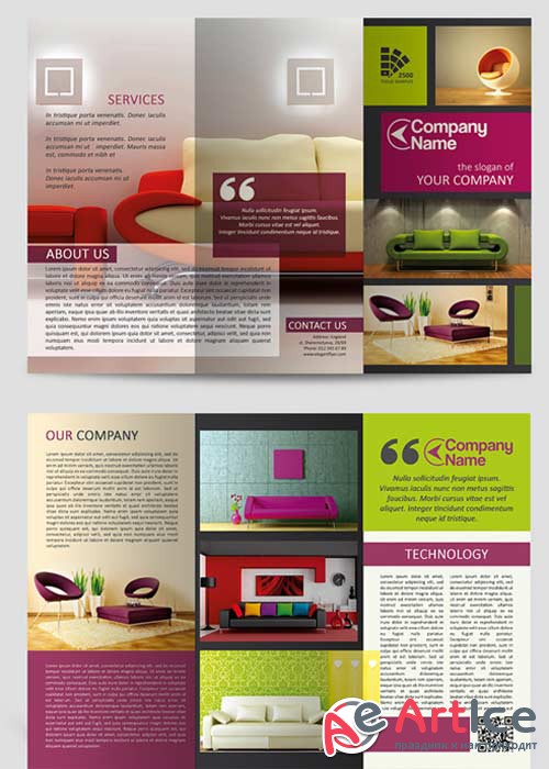 Furniture V1 Tri-Fold Brochure PSD Template