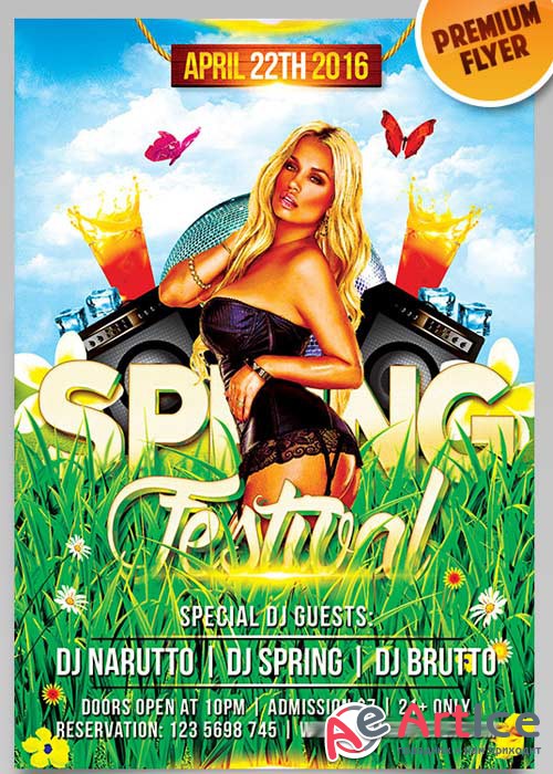 Spring Festival V7 Flyer PSD Template + Facebook Cover