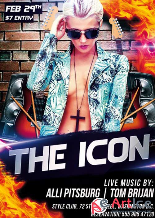 The Icon V1 PSD Flyer Template + Facebook Cover