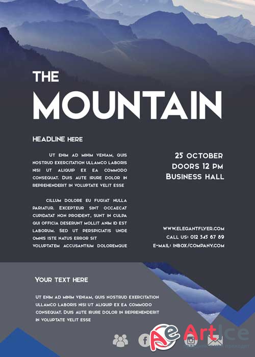 Mountain PREMIUM Flyer PSD Template + Facebook Cover