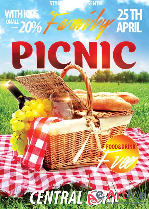 Family Picknic PSD Flyer Template