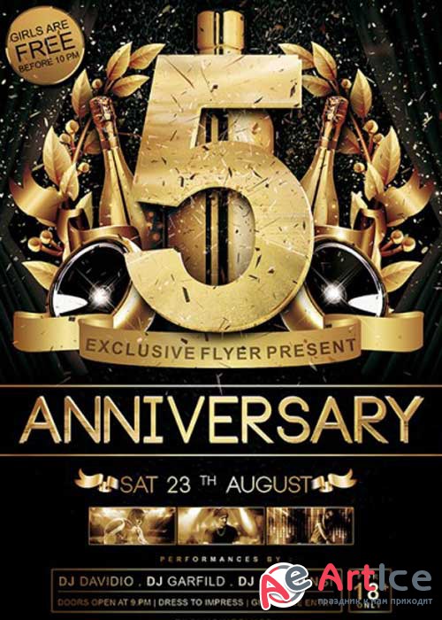 Anniversary V05 Premium Flyer Template + Facebook Cover