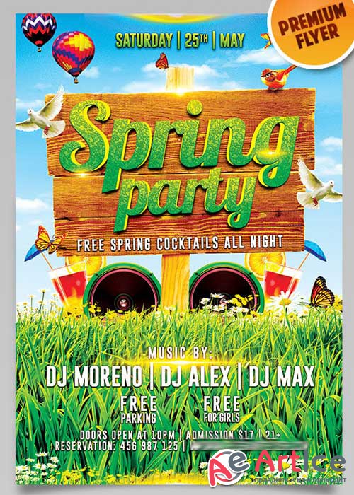 Spring V9 Flyer PSD Template + Facebook Cover