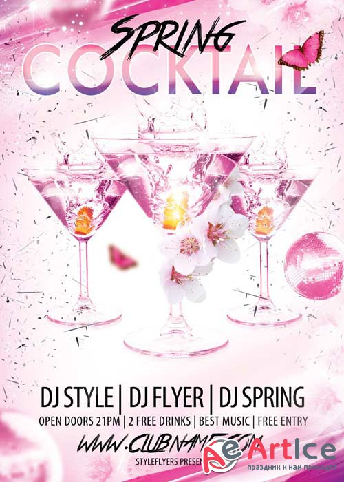 Cocktail Spring PSD Flyer Template