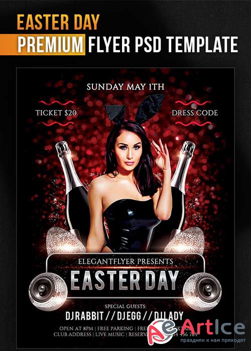 Easter Day V16 Flyer PSD Template + Facebook Cover