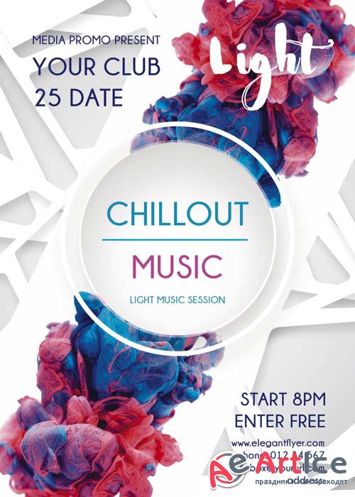 Chillout PREMIUM Flyer PSD Template + Facebook Cover