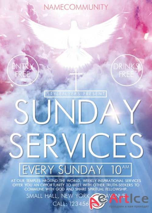 Sunday Services PSD Flyer Template