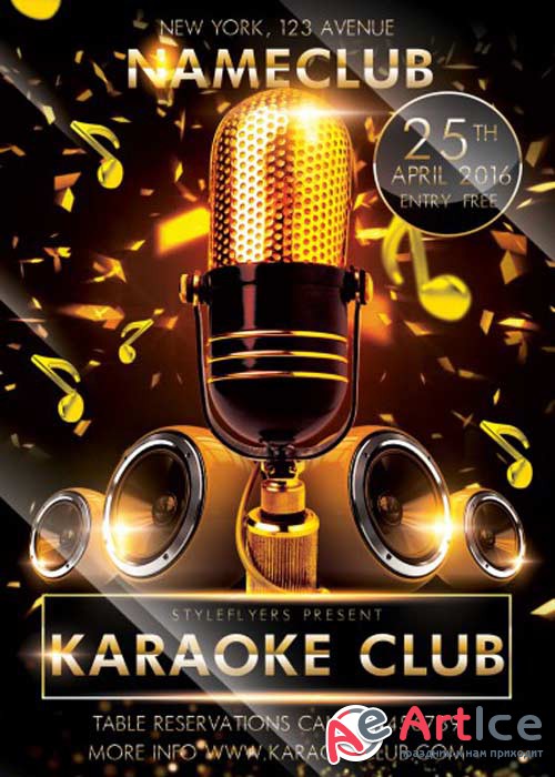 Karaoke Club V5 PSD Flyer Template