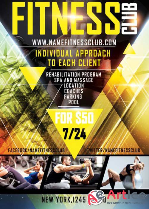 Fitness V8 PSD Flyer Template