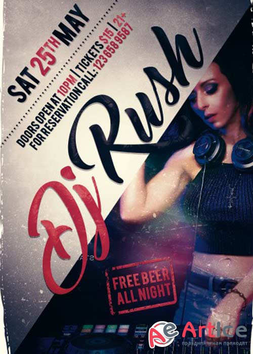 Dj rush PSD Flyer Template