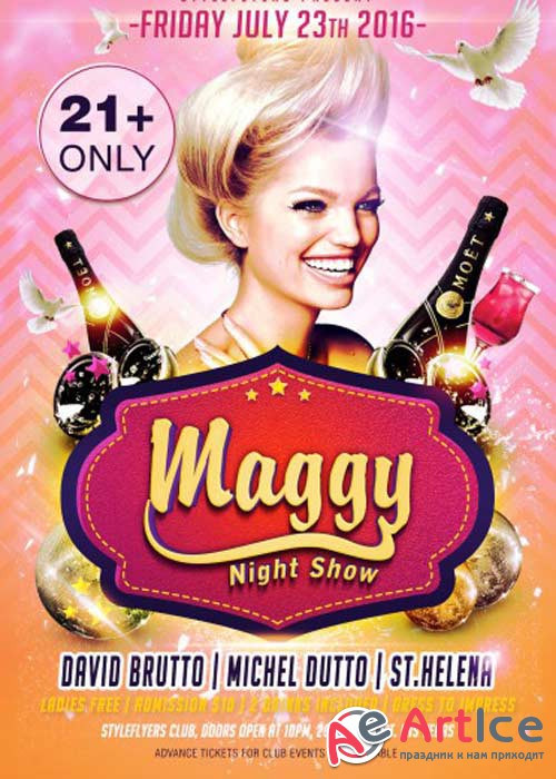 Maggy Night Show PSD Flyer Template