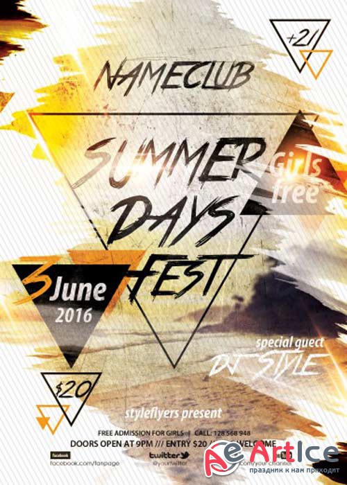 Summer Days Fest PSD Flyer Template