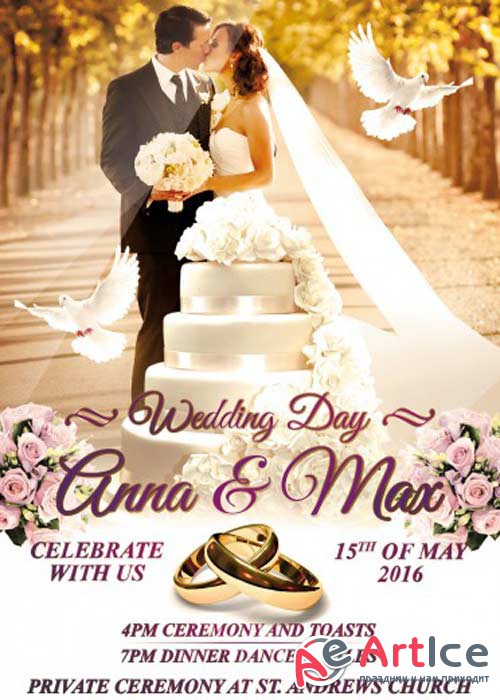 Wedding V8 PSD Flyer Template