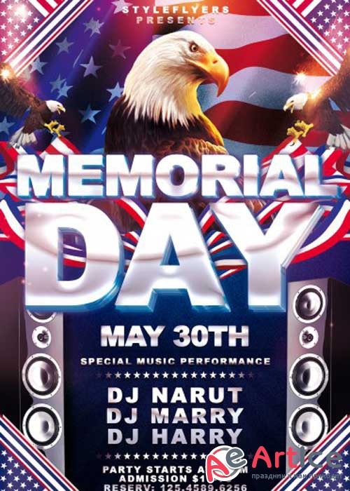 Memorial Day V8 PSD Flyer Template