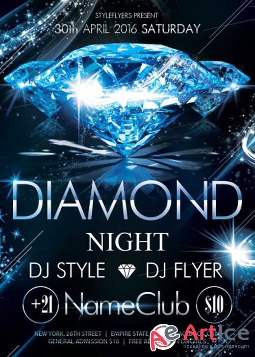 Diamond Night PSD Flyer Template