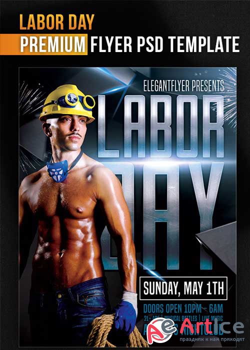 Labor Day Flyer PSD Template + Facebook Cover