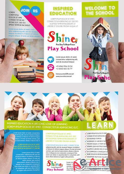 School PSD Tri-Fold PSD Brochure Template