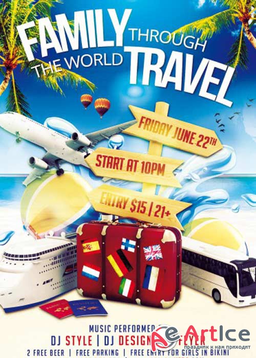 Family Travel PSD V2 Flyer Template