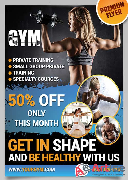 Fitness Flyer V8 Flyer PSD Template + Facebook Cover