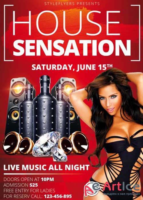 House Sensation PSD Flyer Template