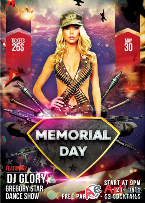 Memorial Day  PSD V8 Flyer Template