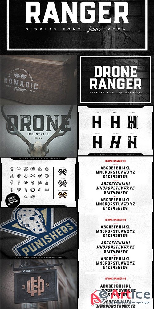 Drone Ranger Display Font - Creativemarket 349198