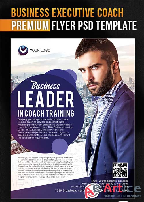 Business Executive Coach Flyer PSD Template + Facebook Cover