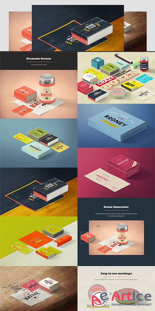 Crazy Boxes Mockup Pack - Creativemarket 295403