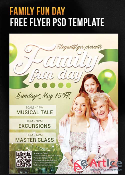 Family Fun Day V1 Flyer PSD Template + Facebook Cover