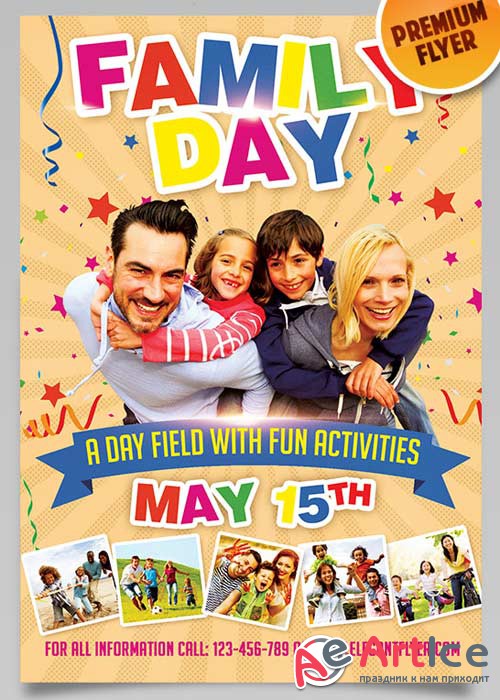 Family Day V3 Flyer PSD Template + Facebook Cover