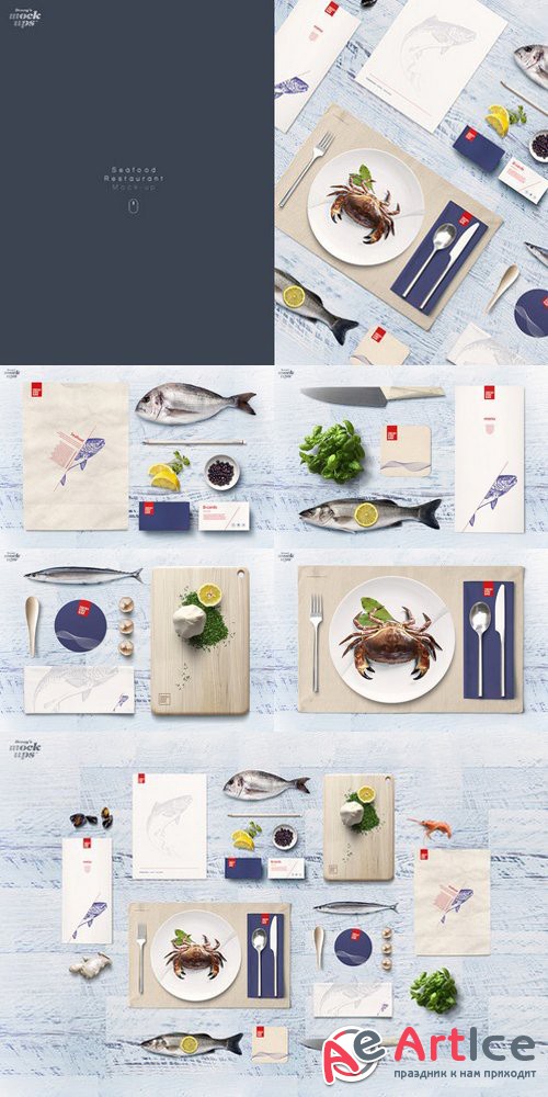 Fish & Seafood Restaurant Mock-up - Creativemarket 