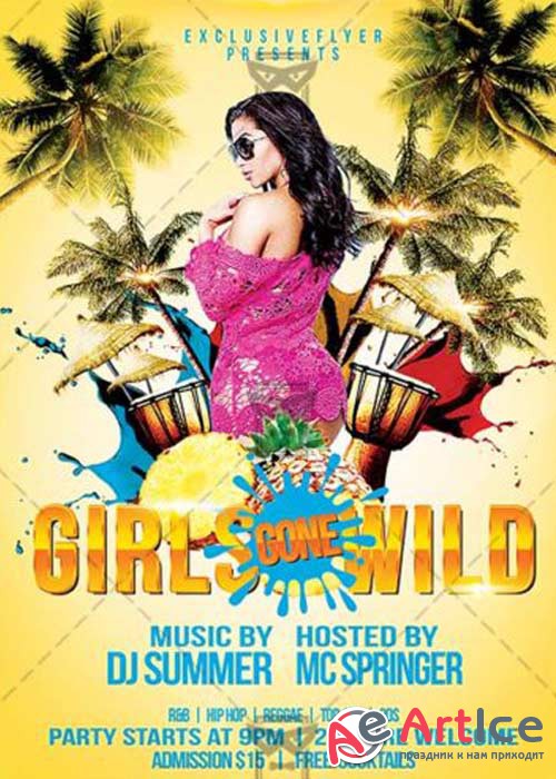 Girls Gone Wild Club and Party Flyer PSD Template