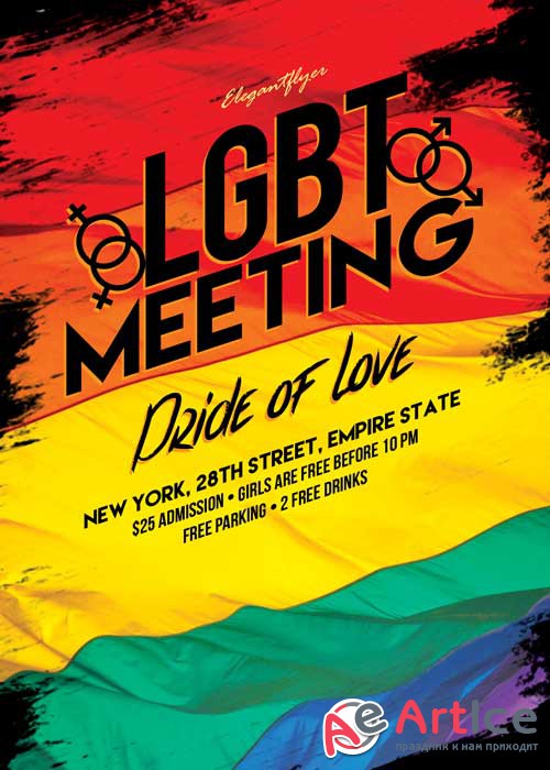 LGBT Meeting V02 Flyer PSD Template + Facebook Cover