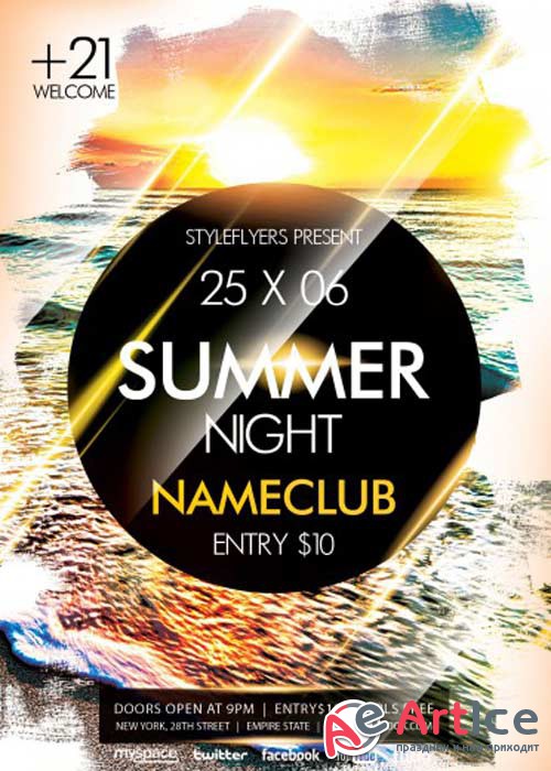 Summer Night V8 PSD Flyer Template