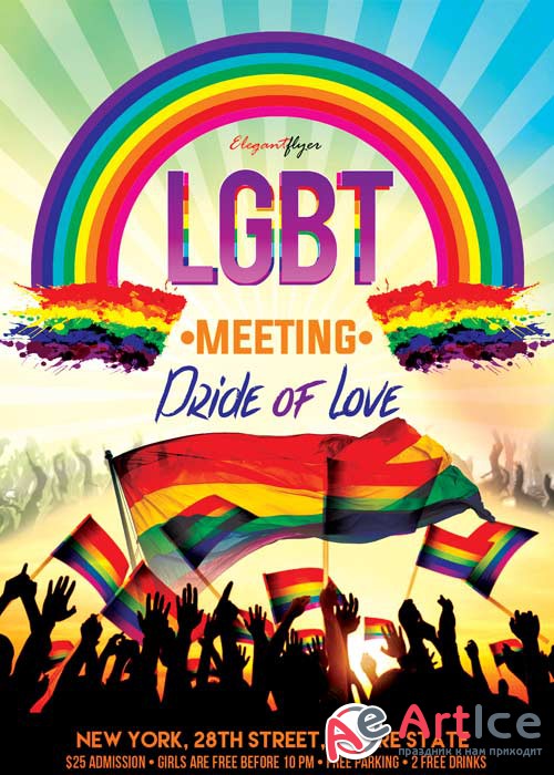 LGBT Meeting V2 Flyer PSD Template + Facebook Cover