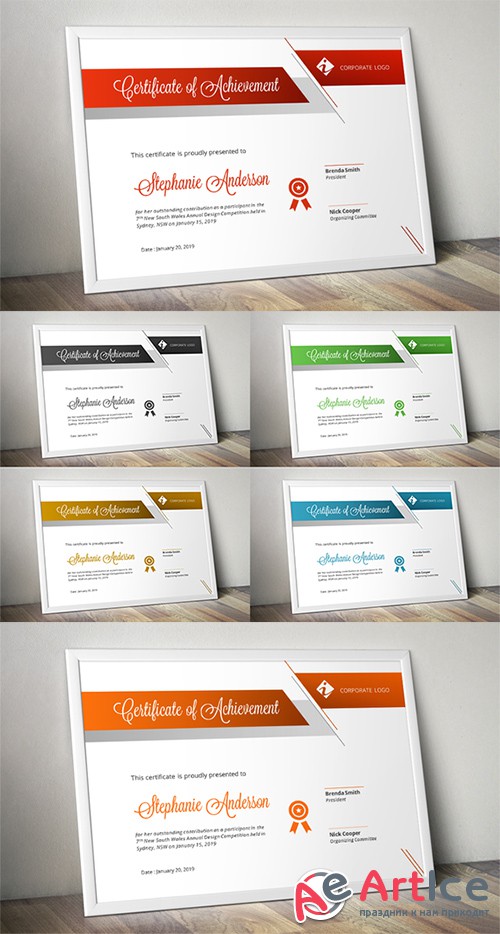 Script bar docx certificate template - Creativemarket 682442