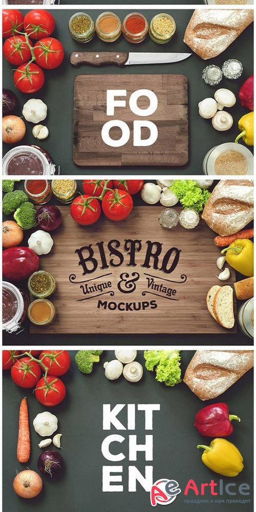 5 Bistro Mockups Pack - Creativemarket 512728