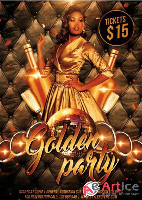 Golden Party V3 PSD Flyer Template